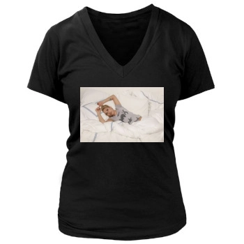 Scarlett Johansson Women's Deep V-Neck TShirt