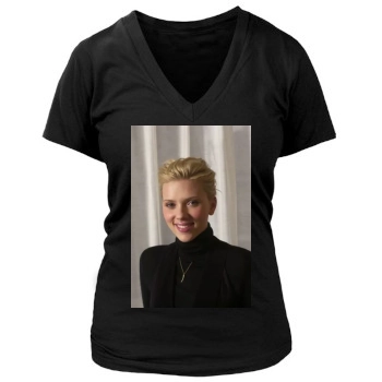 Scarlett Johansson Women's Deep V-Neck TShirt