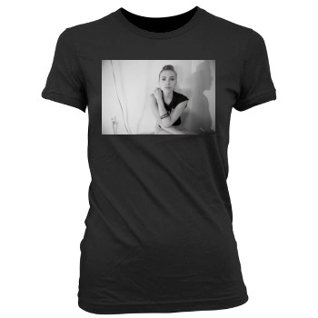 Scarlett Johansson Women's Junior Cut Crewneck T-Shirt