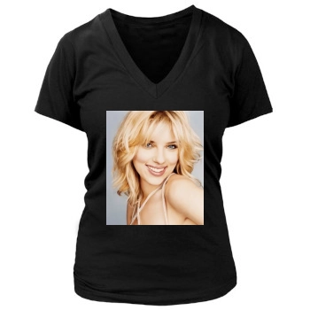 Scarlett Johansson Women's Deep V-Neck TShirt