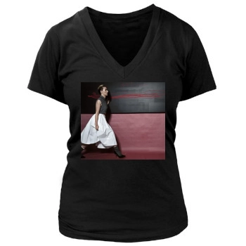 Scarlett Johansson Women's Deep V-Neck TShirt