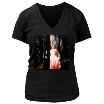 Scarlett Johansson Women's Deep V-Neck TShirt