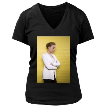 Scarlett Johansson Women's Deep V-Neck TShirt