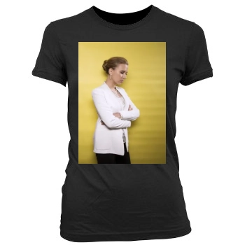 Scarlett Johansson Women's Junior Cut Crewneck T-Shirt