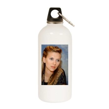 Scarlett Johansson White Water Bottle With Carabiner