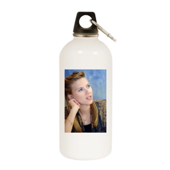 Scarlett Johansson White Water Bottle With Carabiner