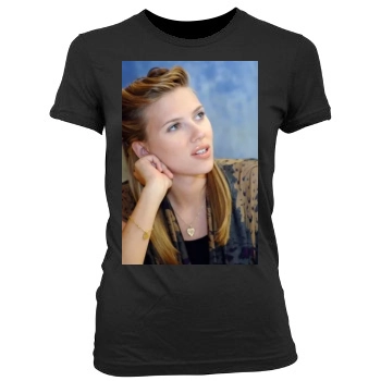 Scarlett Johansson Women's Junior Cut Crewneck T-Shirt