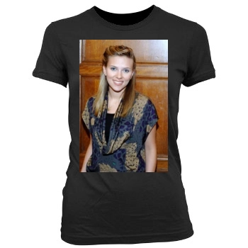 Scarlett Johansson Women's Junior Cut Crewneck T-Shirt