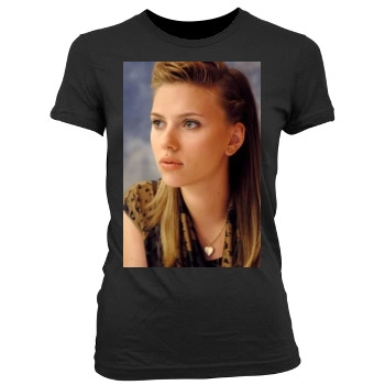 Scarlett Johansson Women's Junior Cut Crewneck T-Shirt