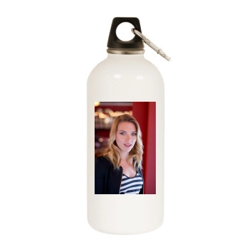 Scarlett Johansson White Water Bottle With Carabiner