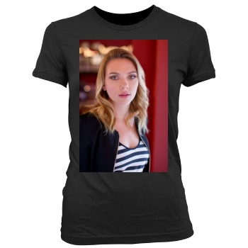 Scarlett Johansson Women's Junior Cut Crewneck T-Shirt