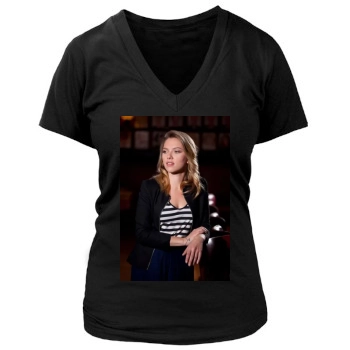 Scarlett Johansson Women's Deep V-Neck TShirt