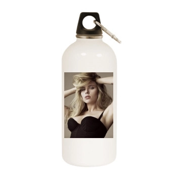 Scarlett Johansson White Water Bottle With Carabiner