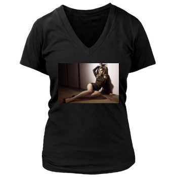 Scarlett Johansson Women's Deep V-Neck TShirt