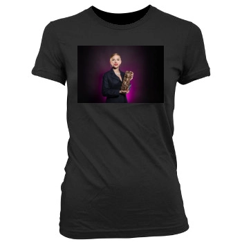 Scarlett Johansson Women's Junior Cut Crewneck T-Shirt