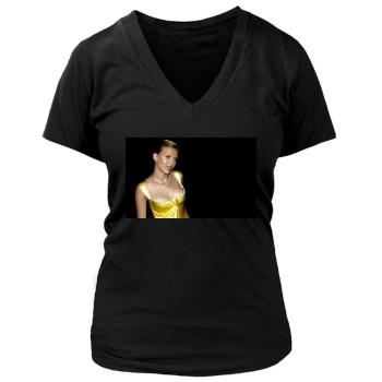 Scarlett Johansson Women's Deep V-Neck TShirt