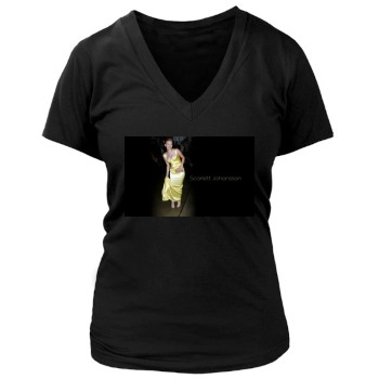 Scarlett Johansson Women's Deep V-Neck TShirt