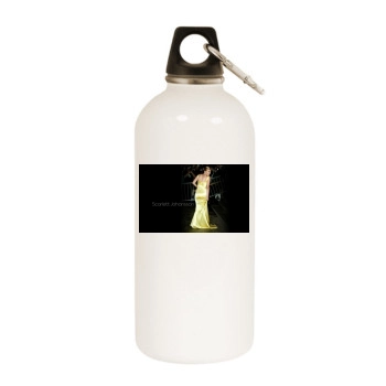 Scarlett Johansson White Water Bottle With Carabiner