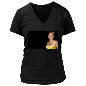 Scarlett Johansson Women's Deep V-Neck TShirt