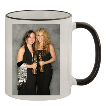 Shakira 11oz Colored Rim & Handle Mug