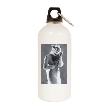 Sharon Stone White Water Bottle With Carabiner