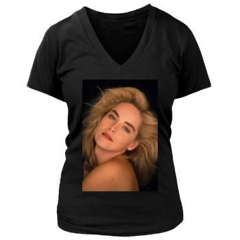 Sharon Stone Women's Deep V-Neck TShirt