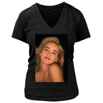 Sharon Stone Women's Deep V-Neck TShirt