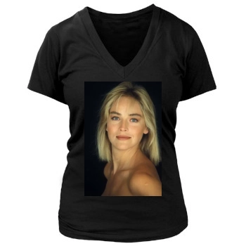 Sharon Stone Women's Deep V-Neck TShirt