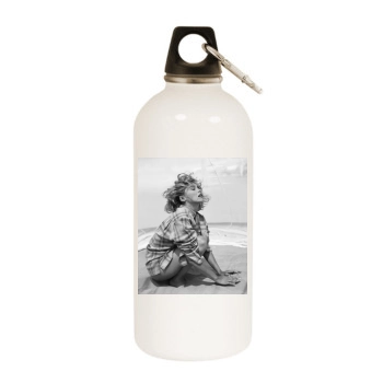 Sharon Stone White Water Bottle With Carabiner