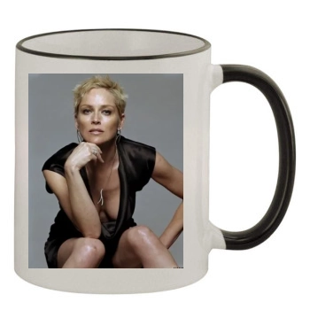 Sharon Stone 11oz Colored Rim & Handle Mug