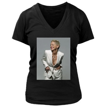 Sharon Stone Women's Deep V-Neck TShirt