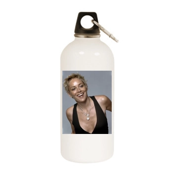 Sharon Stone White Water Bottle With Carabiner