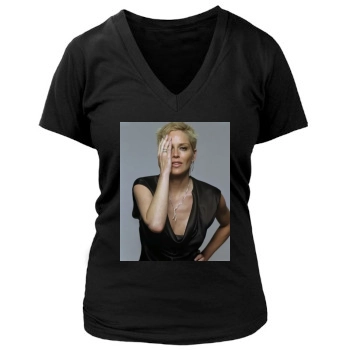 Sharon Stone Women's Deep V-Neck TShirt