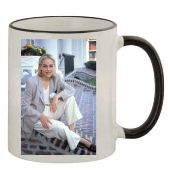 Sharon Stone 11oz Colored Rim & Handle Mug