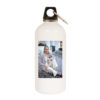 Sharon Stone White Water Bottle With Carabiner