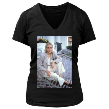 Sharon Stone Women's Deep V-Neck TShirt