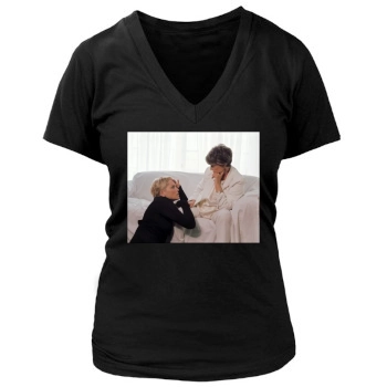 Sharon Stone Women's Deep V-Neck TShirt