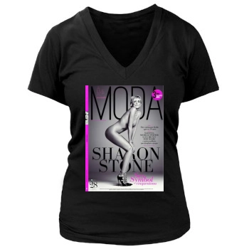 Sharon Stone Women's Deep V-Neck TShirt