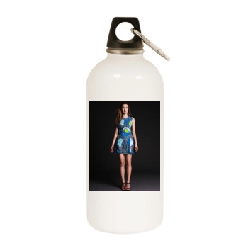 Taissa Farmiga White Water Bottle With Carabiner