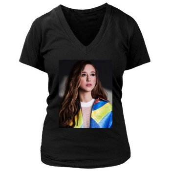 Taissa Farmiga Women's Deep V-Neck TShirt