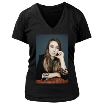 Taissa Farmiga Women's Deep V-Neck TShirt