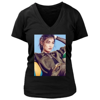 Xiaomeng Huang Women's Deep V-Neck TShirt