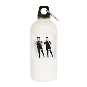 Abigail Breslin White Water Bottle With Carabiner