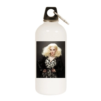 Abigail Breslin White Water Bottle With Carabiner