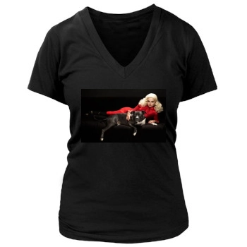 Abigail Breslin Women's Deep V-Neck TShirt