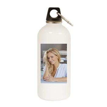 Adriana Karembeu White Water Bottle With Carabiner