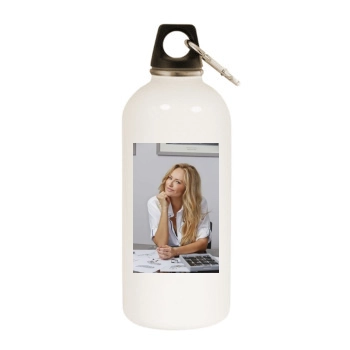 Adriana Karembeu White Water Bottle With Carabiner