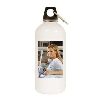 Adriana Karembeu White Water Bottle With Carabiner