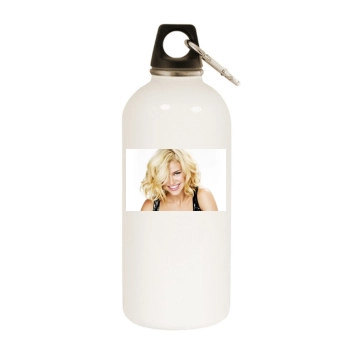 Adrianne Palicki White Water Bottle With Carabiner