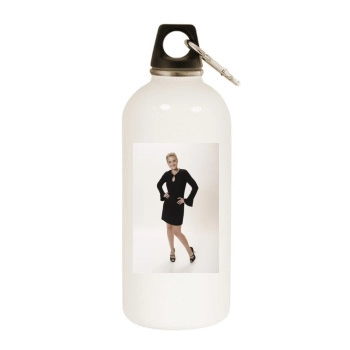 AJ Michalka White Water Bottle With Carabiner